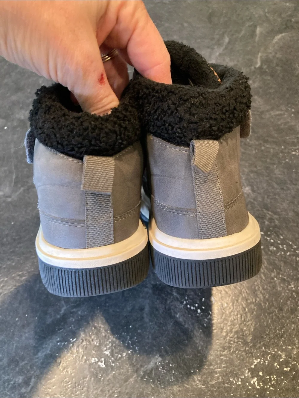 Boys Rocky Mountain gray high top boots size 12.5
